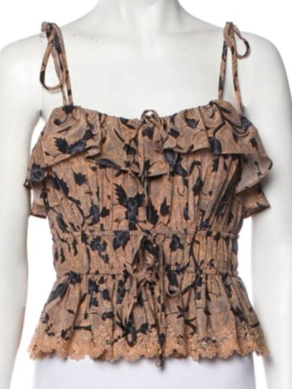 Ulla Johnson Silk Ruffled Peplum Top